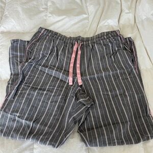 *EUC* Victoria's Secret / Soft Striped Satin Trim Pajama Pants / Gray, Pink / M